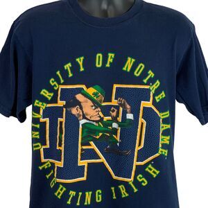 Vintage 90s Notre Dame Fighting Irish T Shirt NCAA University Blue Mens L Large